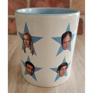 The Office TV Show Coffee Mug NBC Sitcom Cast Faces Michael Jim Dwight Pam EUC